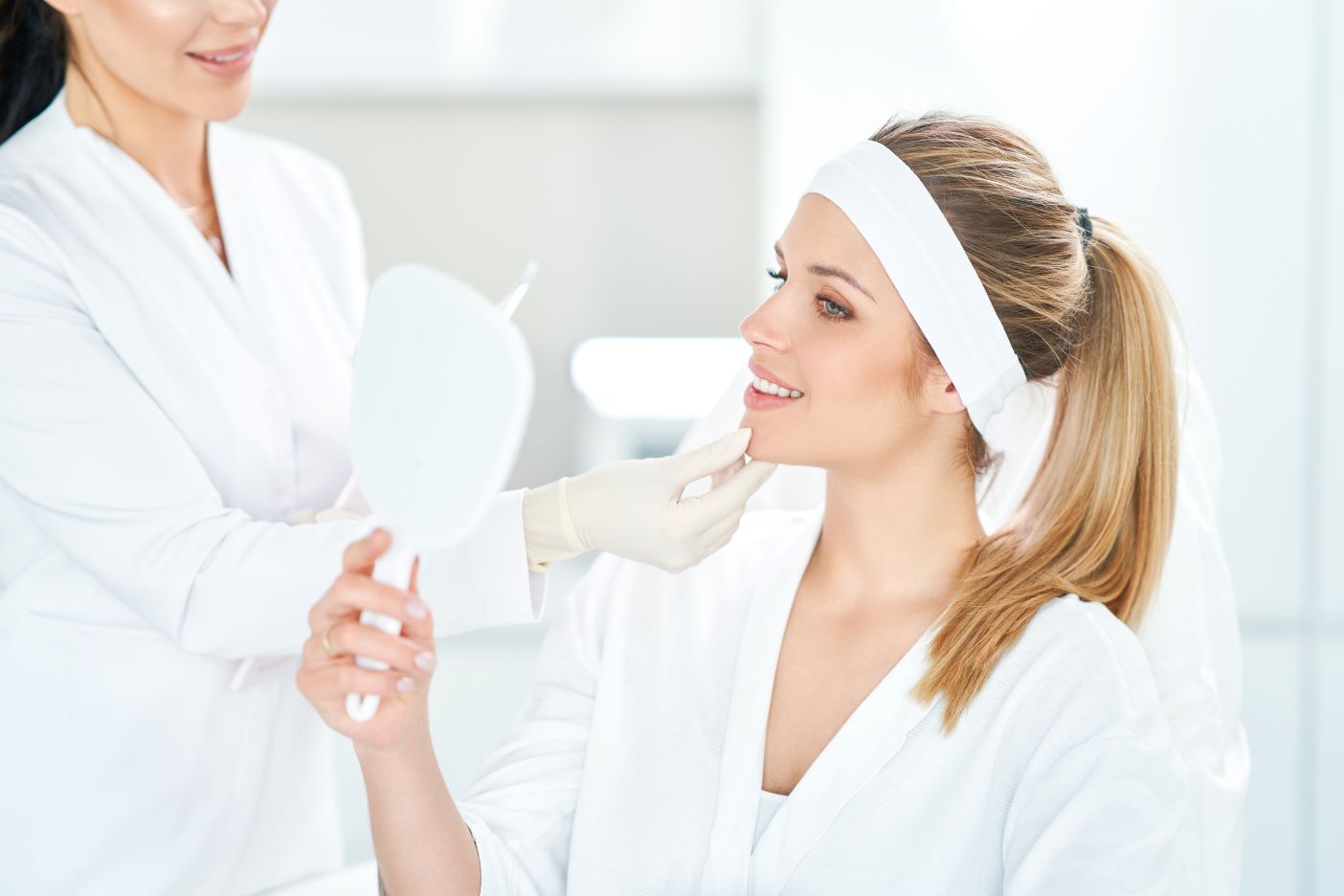 Aesthetician and client