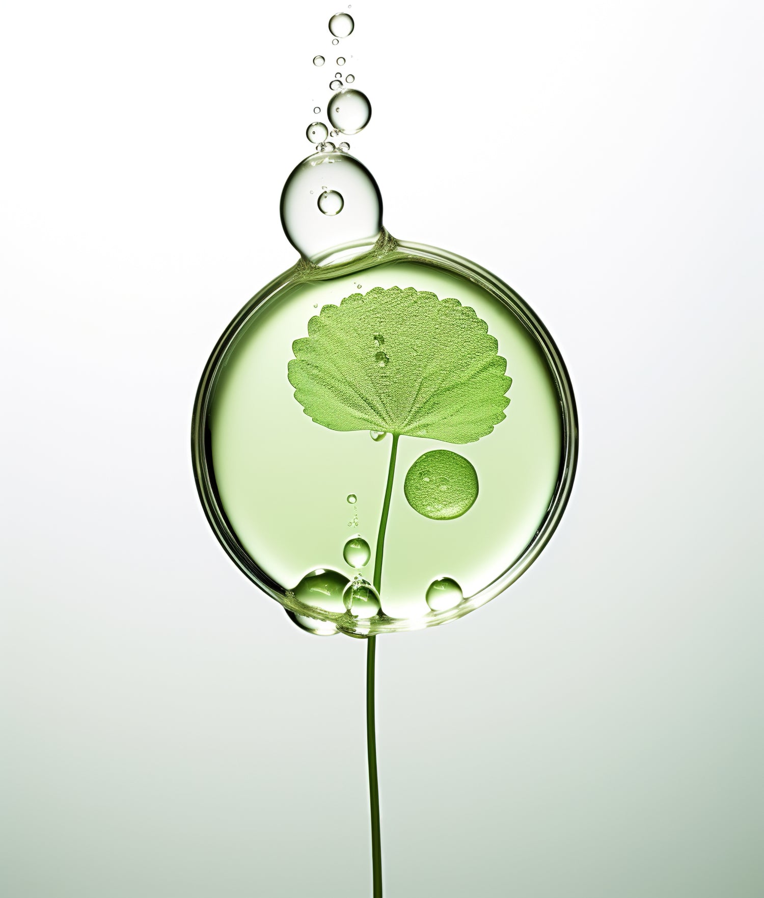 Green plant in a bubble