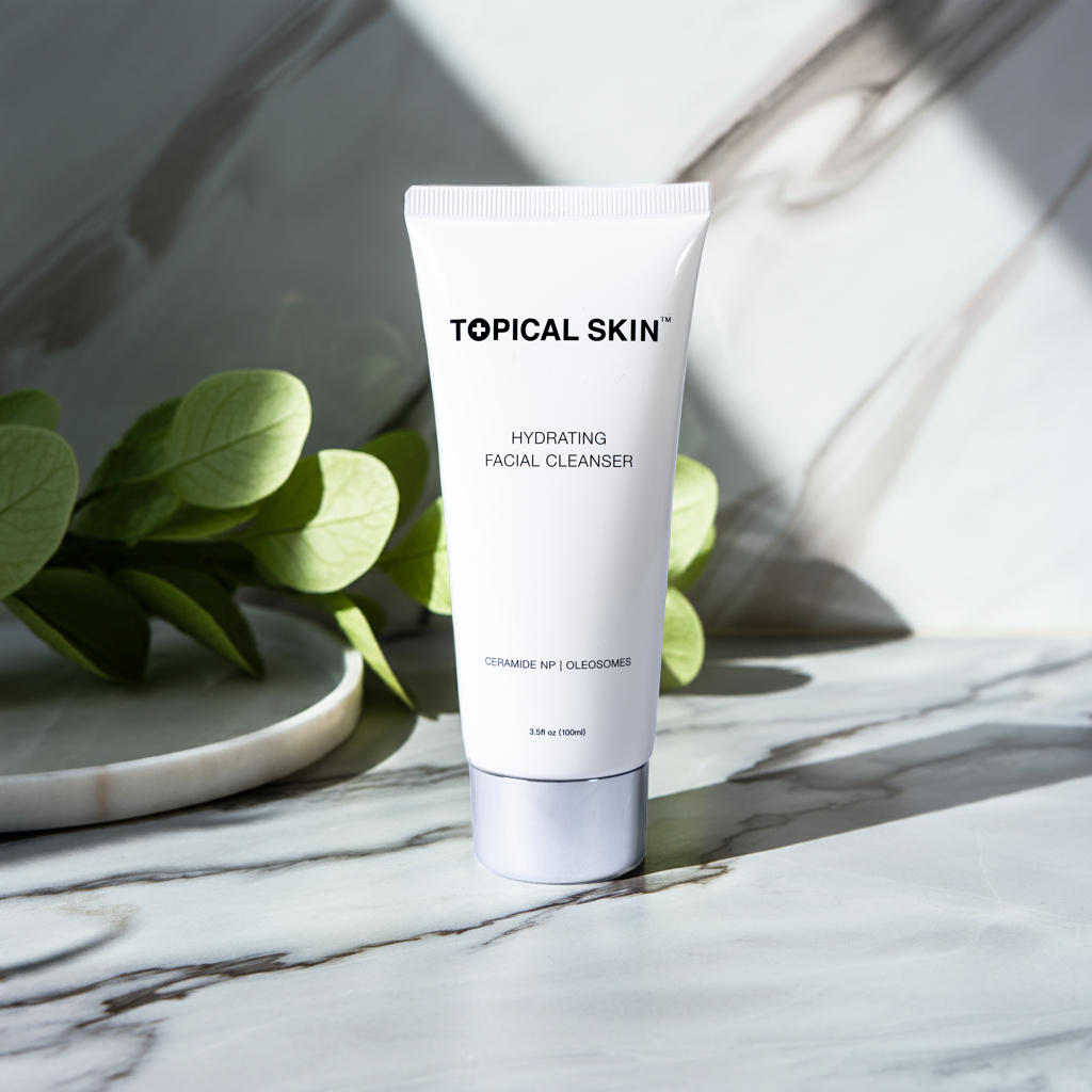 TOPICAL SKIN Hydrating Facial Cleanser on marble background