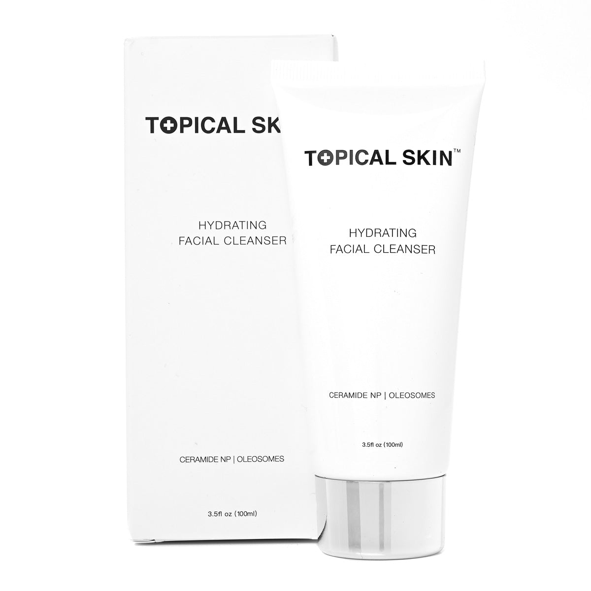 Topical Skin Hydrating Facial Cleanser with Oleosomes and Ceramide; Gentle face wash in primary and secondary packaging
