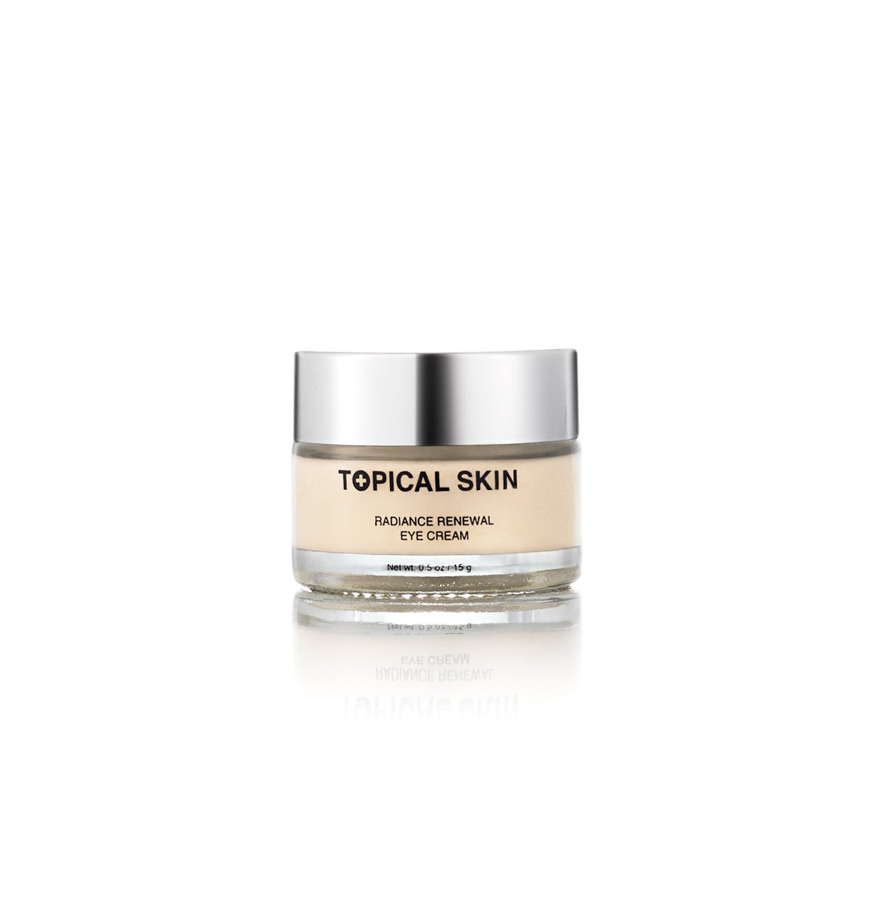 Topical Skin radiance Renewal eye cream jar on a white background