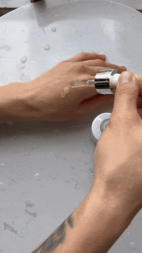 Topical Skin Age-Defying Peptide Serum application