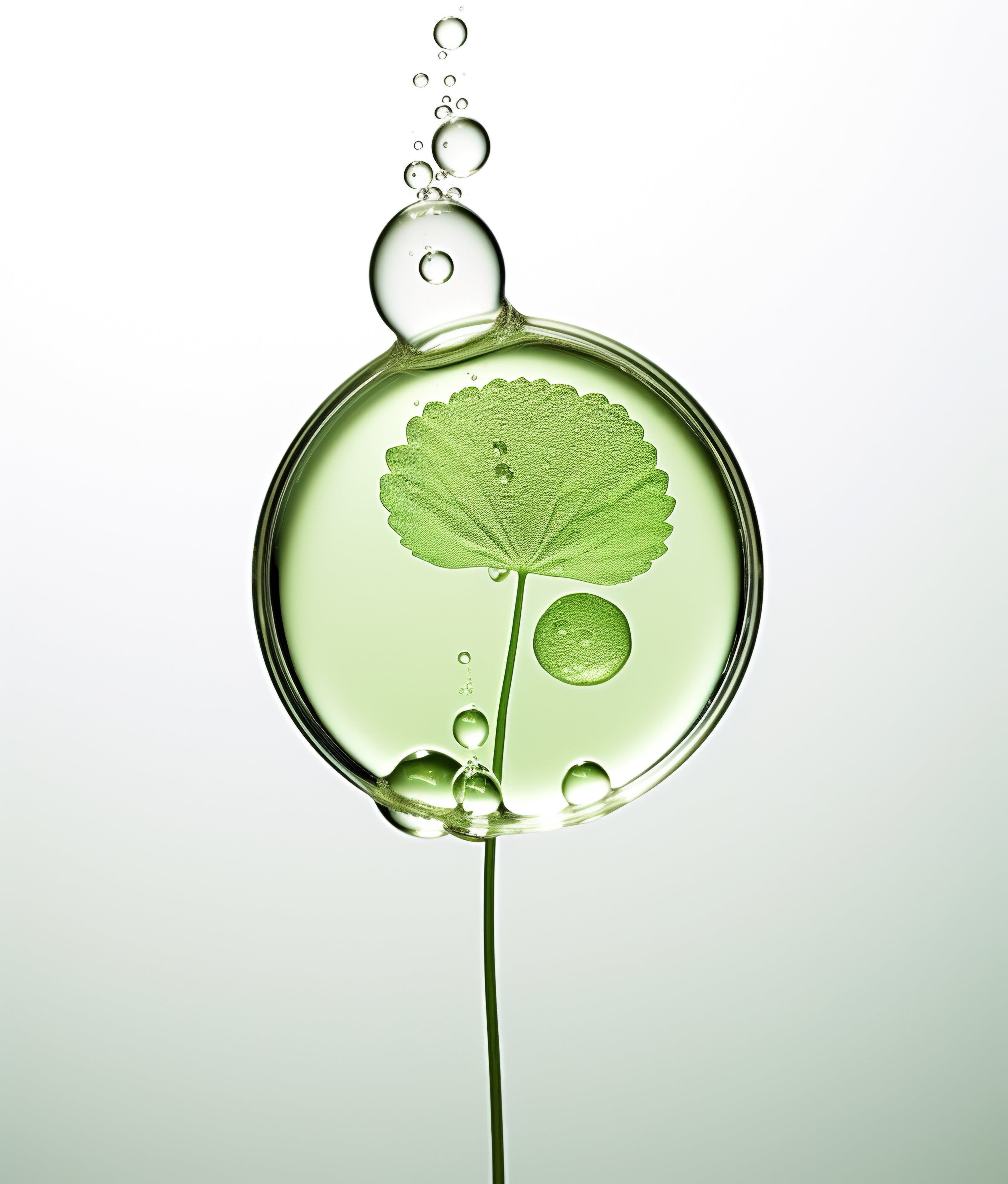 Green plant in a bubble