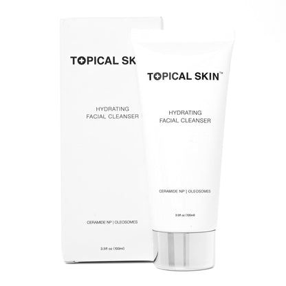 Hydrating Facial Cleanser with Oleosomes—TOPICAL SKIN DERMACEUTICALS facial cleanser, white, ceramide NP oleosomes.