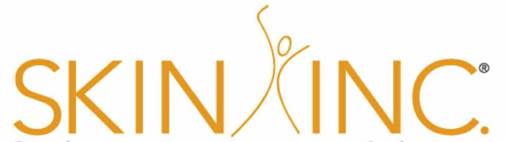 Logo text reading SKIN•x•INC and the tagline Business•Treatments•Science on a white background.