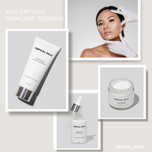 Topical Skin Age-Defying Skincare Regimen: Cleanse + Treat + Hydrate