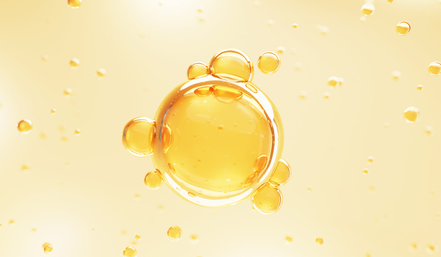 Yellow droplets on a yellow background